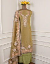 Shimmer Golden Unstitched Suit